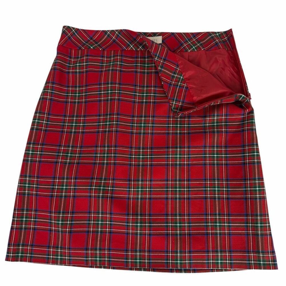 Talbots Women’s Red Plaid Size 10 Skirt Holiday - Picture 4 of 5